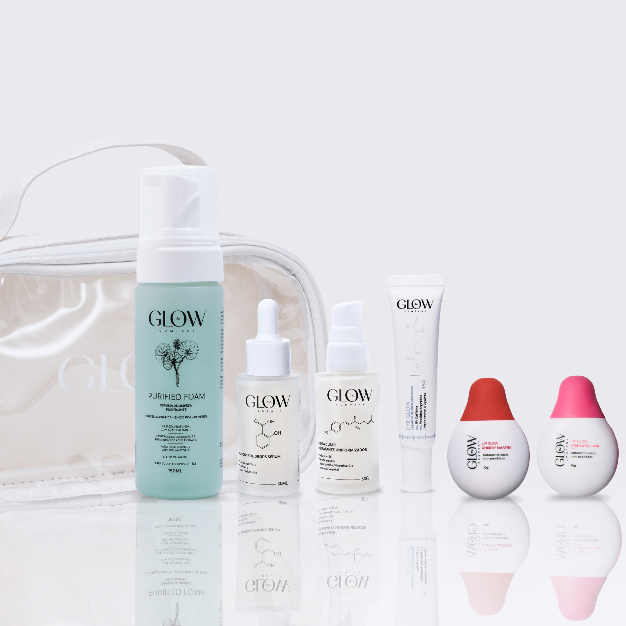 Kit Skincare Completo + Dupla Lip Glow + Necessaire – The Glow Company